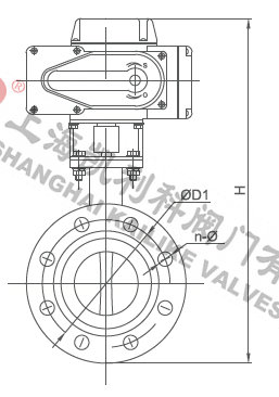 D941X電動(dòng)法蘭式蝶閥外形結(jié)構(gòu)圖